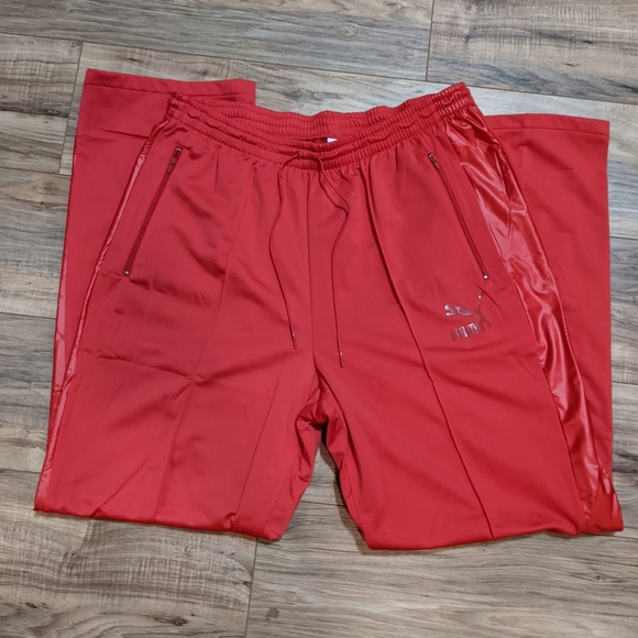 red puma track pants